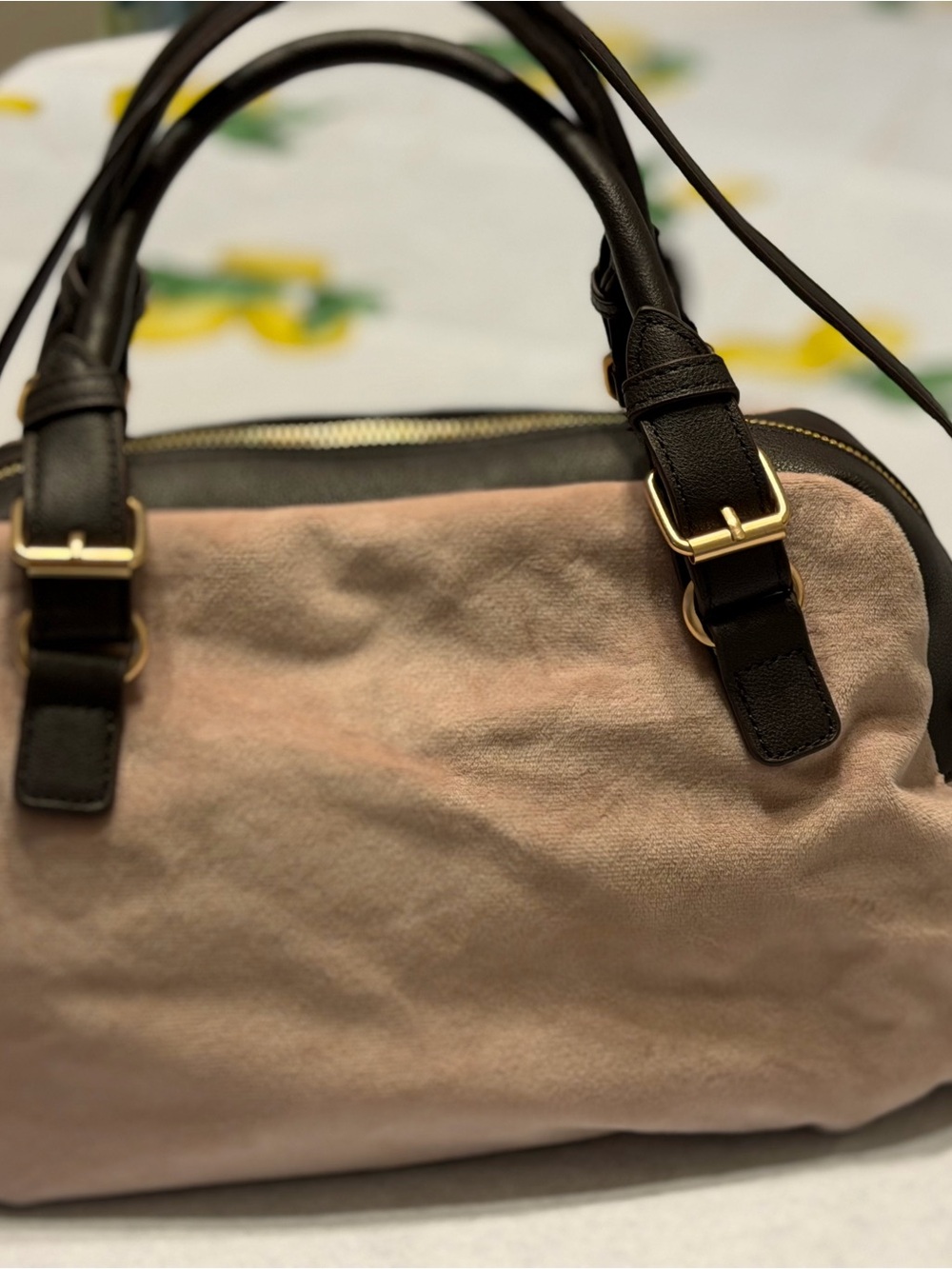Juicy Couture Blush Pink & Brown Embroidered Logo Satchel - Picture 2 of 2